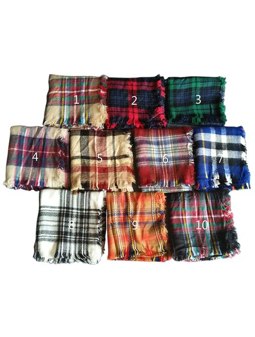 Jastore Kids Girls Boys Stylish Grid Warm Blanket Scarf Gorgeous Wrap Shawl