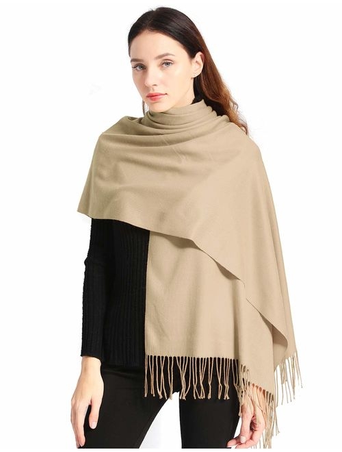 Pashmina Scarf Women Soft Cashmere Scarves Stylish Large Warm Blanket Solid Winter Shawl Elegant Wrap 78.5
