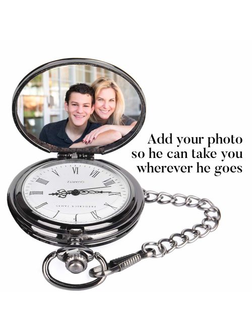 To My Son | Mother and Son Graduation 2019 Gift - Engraved "To My Son Love Mom" Pocket Watch - Perfect Gifts for Son from Mom for Christmas, Valentines Day, Birthday