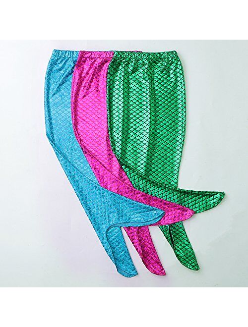 3Pcs Mermaid Tail for Baby Girls Swimming Mermaid Bathing Suits Swimsuit Bikini Set 3-12 Years