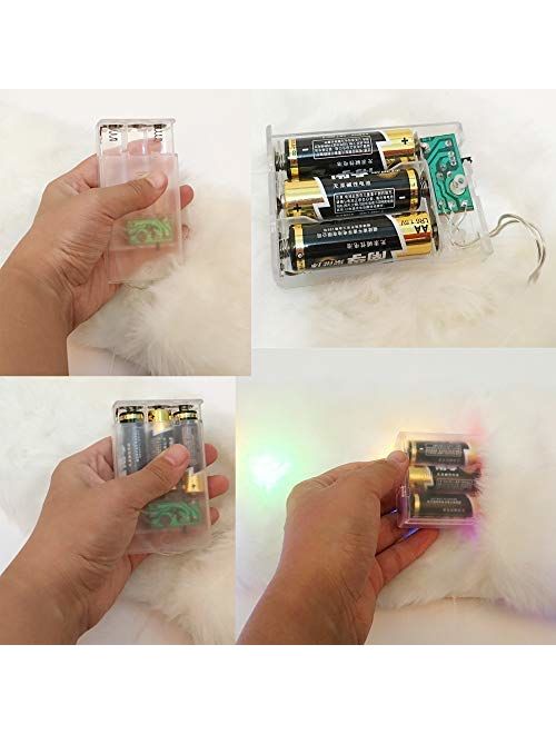 Faux Fur Unicorn Hat Scarf Gloves Light Up Mittens 3-in-3 Function Furry Hoodie Flashing Control LED light