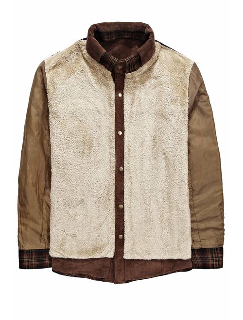 Mr.Stream Men's Outdoor Casual Vintage Long Sleeve Plaid Flannel Button Down Shirt Jacket