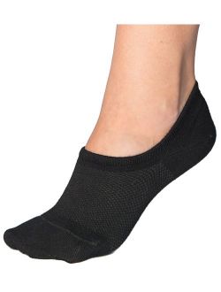 Bam&bu Women's Premium Bamboo No Show Casual Socks - 3 or 4 pair pack - Non-Slip