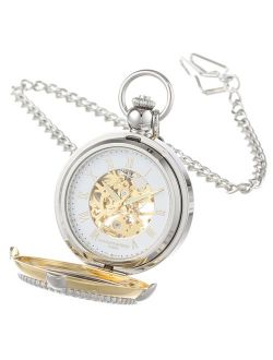 Charles Hubert 3846 Two-Tone Mechanical Picture Frame Pocket Watch