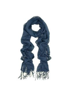 TrendsBlue Elegant Solid Color Viscose Fringe Scarf - Different Colors Available