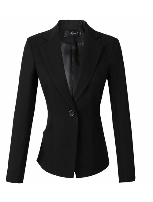 SHUIANGRAN Womens Slim Fit Casual Work Office Business Blazers One Button Jacket