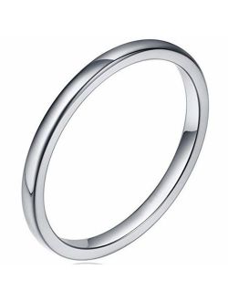 Jude Jewelers 2MM Tungsten Carbide Stackable Ring Plain Wedding Band
