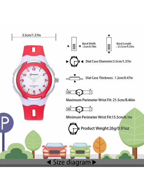 Kids Analog Watch Girls Boys,Child Waterproof Learning Time Wrist Watch with Glowing Hand Easy to Read Time WristWatches for Kids as Gift