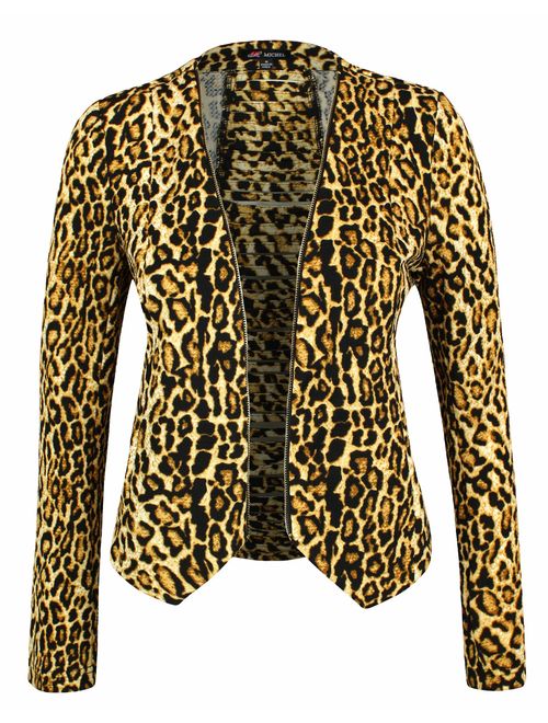Michel Women's Open Front Lightweight Cardigan Blazer Jacket with Plus Size (1XL ~ 3XL)
