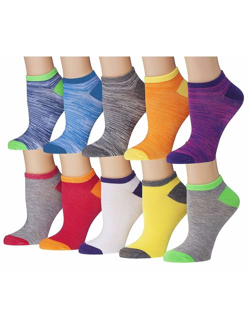 Buy Tipi Toe Women's 20 Pairs Colorful Patterned Low Cut/No Show Socks ...