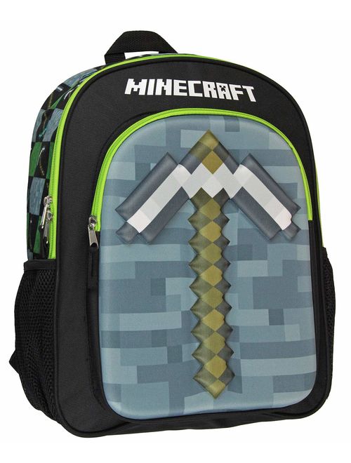 Minecraft Backpack 16" 3D Molded Pickaxe School Bag