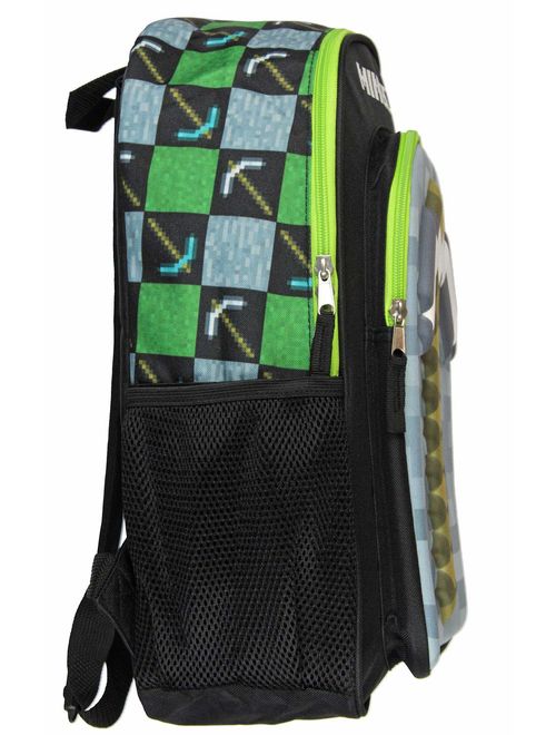 Minecraft Backpack 16" 3D Molded Pickaxe School Bag