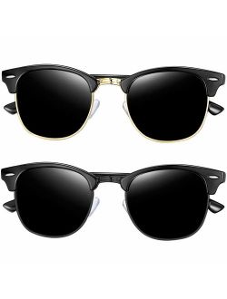 Joopin Semi Rimless Polarized Sunglasses Women Men Retro Brand Sun Glasses