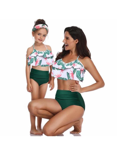 Kokowaii Fancy Mother and Daughter Swimwear Family Matching Swimsuit Girls Swimwear