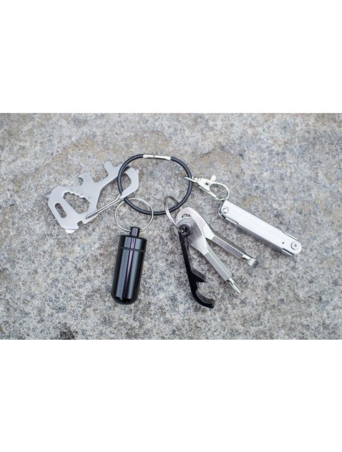 Lucky Line Flex-O-Loc Cable Key Ring, Galvanized Steel