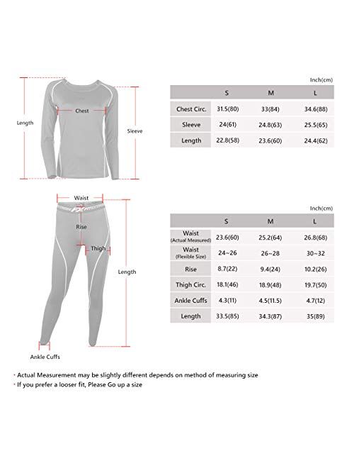 FITEXTREME Womens MAXHEAT Fleece Lined Performance Long Johns Thermal Underwear