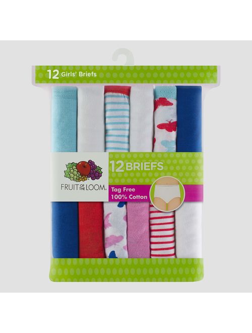 Fruit of the Loom Little Girls' Assorted Briefs (Pack of 12)