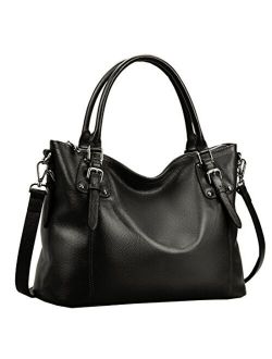 Heshe Women's Leather Handbags Shoulder Tote Bag Top Handle Bags Satchel Designer Ladies Purses Cross-body Bag