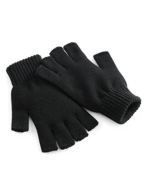 Beechfield Unisex Plain Basic Fingerless Winter Gloves
