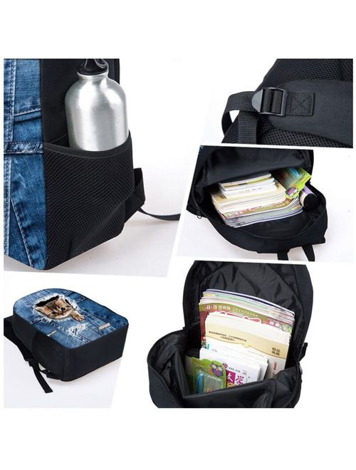 Showudesigns Cool Printing Dinosaur Kids Backpack with Mesh Side Pocket