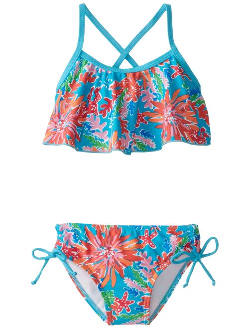 Kanu Surf Girls' Karlie Flounce Bikini Beach Sport 2-Piece Swimsuit