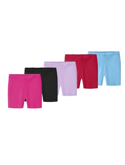 City Threads Girls' 100% Cotton Bike Shorts for Sports, School Uniform, or Under Skirts Made in USA
