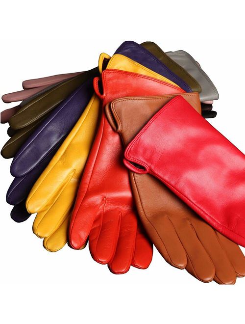 WARMEN Women Touchscreen Texting Nappa Leather Glove Winter Warm Plain Cashmere & Wool Blend Lined Gloves