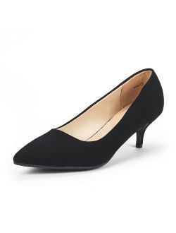 Black Moda Low Heel D'Orsay Pointed Toe Dress Pumps