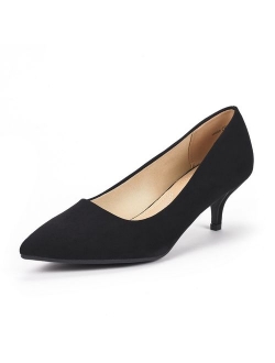 Black Moda Low Heel D'Orsay Pointed Toe Dress Pumps