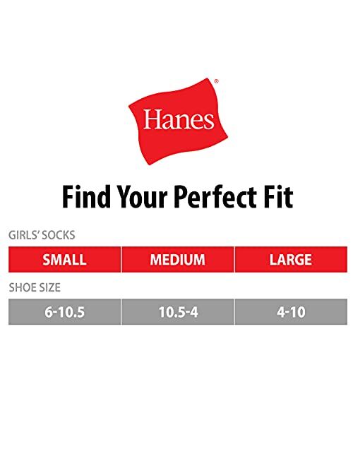 Hanes Girls' 10 Pack Crew Socks