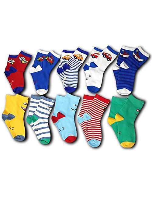 10 Pairs Kids Boys Girls Colorful Fashion Cotton Crew Socks