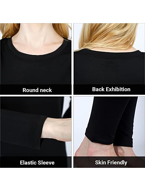 HEROBIKER Thermal Underwear Women Ultra-Soft Set Base Layer Top & Bottom Long Johns with Fleece Lined Winter