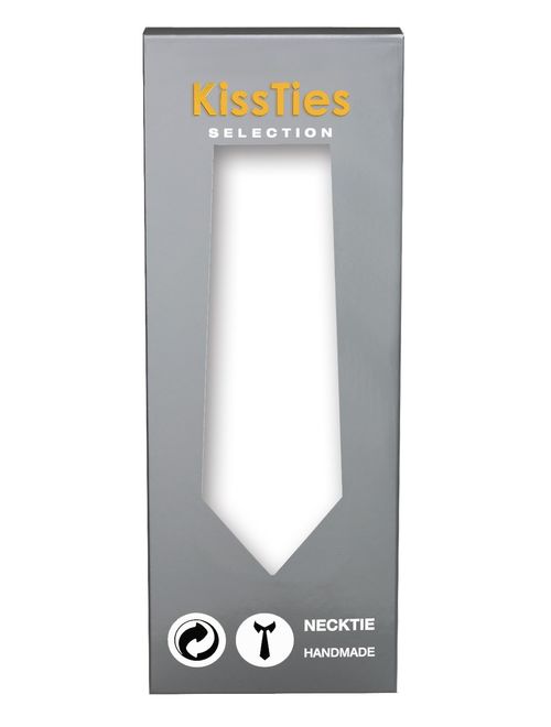 KissTies Solid Satin Tie Pure Color Necktie Mens Ties + Gift Box