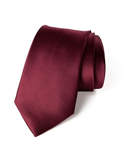 Men's Solid Color Satin Microfiber Tie, Regular and Skinny Width