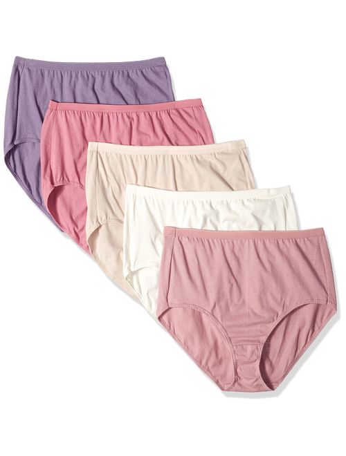 Just My Size Women's Plus 5-Pack Cotton High Brief