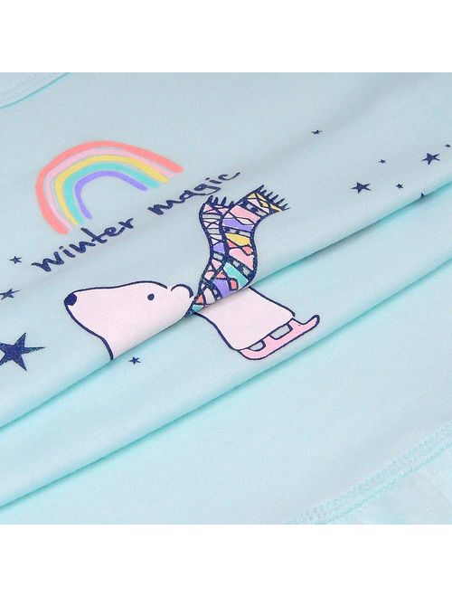 Girl Nightgowns for Girls Unicorn Mermaid Bear Nightshirt Pajamas Long Sleeve Nightdress Sleepwear Dress for Kids 2-13 Years