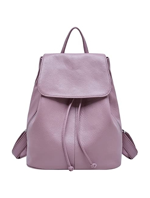 Genuine Leather Backpack for Women Elegant Ladies Travel Shoulder Bag
