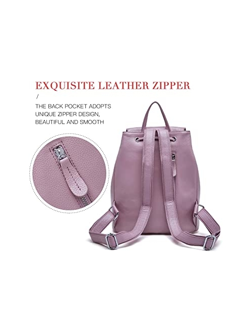 Genuine Leather Backpack for Women Elegant Ladies Travel Shoulder Bag