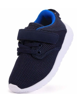 Boy's Girl's Lightweight Breathable Sneakers Strap Athletic Running Shoes