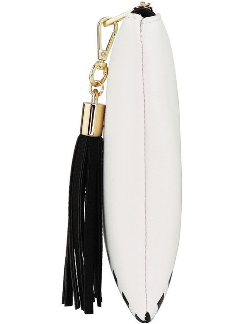 B BRENTANO Vegan Clutch Bag Pouch with Tassel Accent 