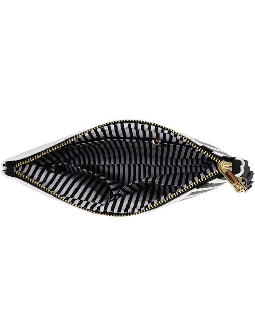 B BRENTANO Vegan Large Clutch Bag Pouch with Tassel Accent