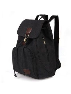 Qyoubi Womens Canvas Fashion Backpacks Purse Casual Outdoor Shopping Daypacks Hiking Travel Multipurpose Bag
