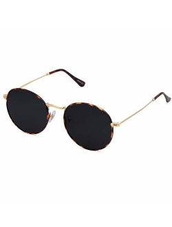 Small Round Polarized Sunglasses Mirrored Lens Unisex Glasses SJ1014 3447