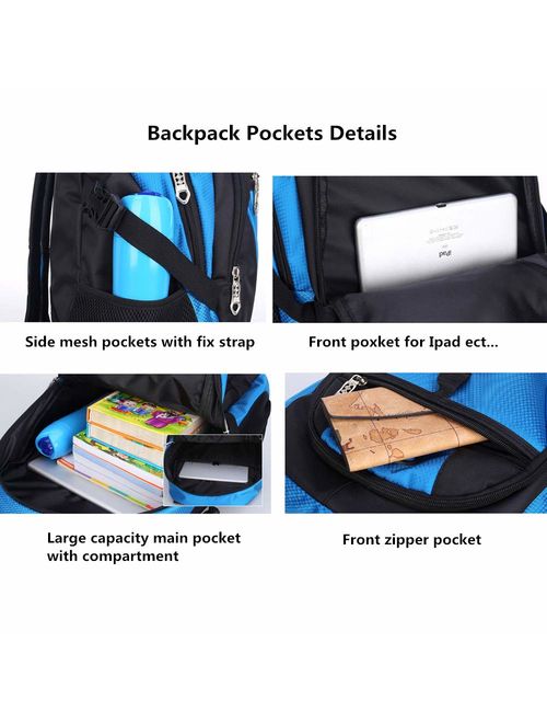 Adanina Teens Elementary School Bag Casual Daypack Bookbags Waterproof Travel Knapsack Bags for Primary Junior High School