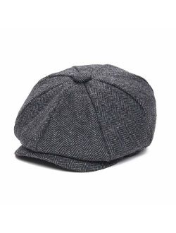 JANGOUL Boys Vintage Newsboy Cap Tweed Flat Beret Cabbie Hat for Kids Toddler Pageboy