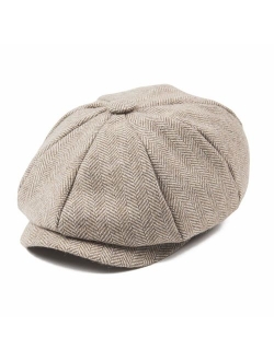 JANGOUL Boys Vintage Newsboy Cap Tweed Flat Beret Cabbie Hat for Kids Toddler Pageboy