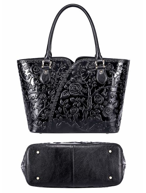PIJUSHI Designer Handbags For Women Floral Purses Top Handle Satchel Handbags