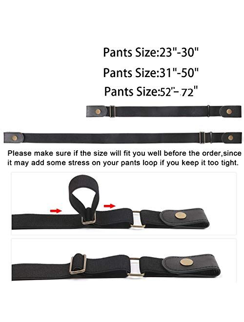 No Buckle Stretch Belt for Women and Men Elastic Waist Buckle Free Belt up to 72 Inches for Jeans Pants