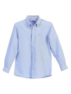 Boy's Oxford Long Sleeve Dress Shirt, Light Blue, Size 10