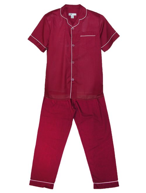 Ten West Apparel Short Sleeve Long Leg Solid Pajama Set (Men's)